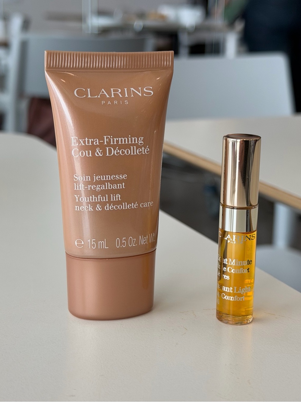 Clarins Extra-Firming Neck & Décolleté Cream - 15ml and lip oil 2.8ml Duo